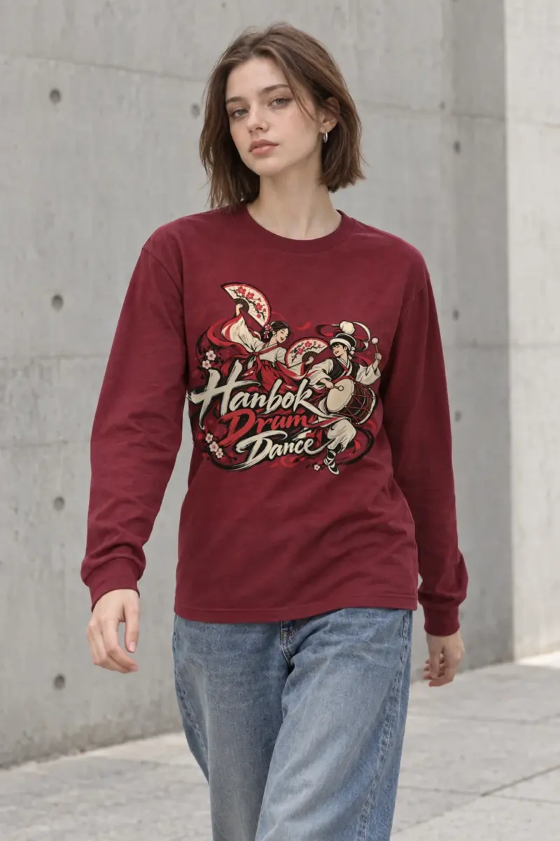 "Hanbok Drum Dance" Unisex Longsleeve T-shirt