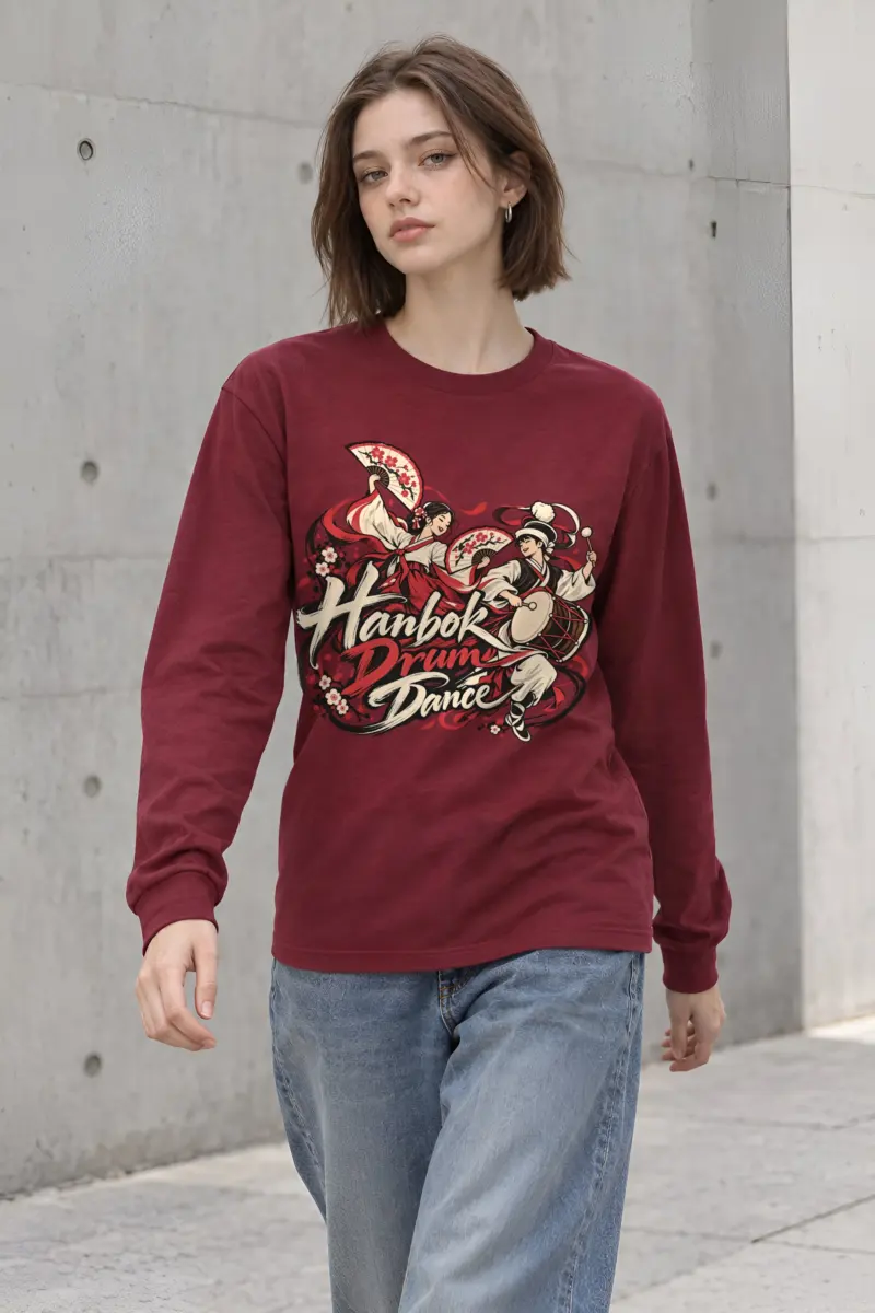 "Hanbok Drum Dance" Unisex Longsleeve T-shirt