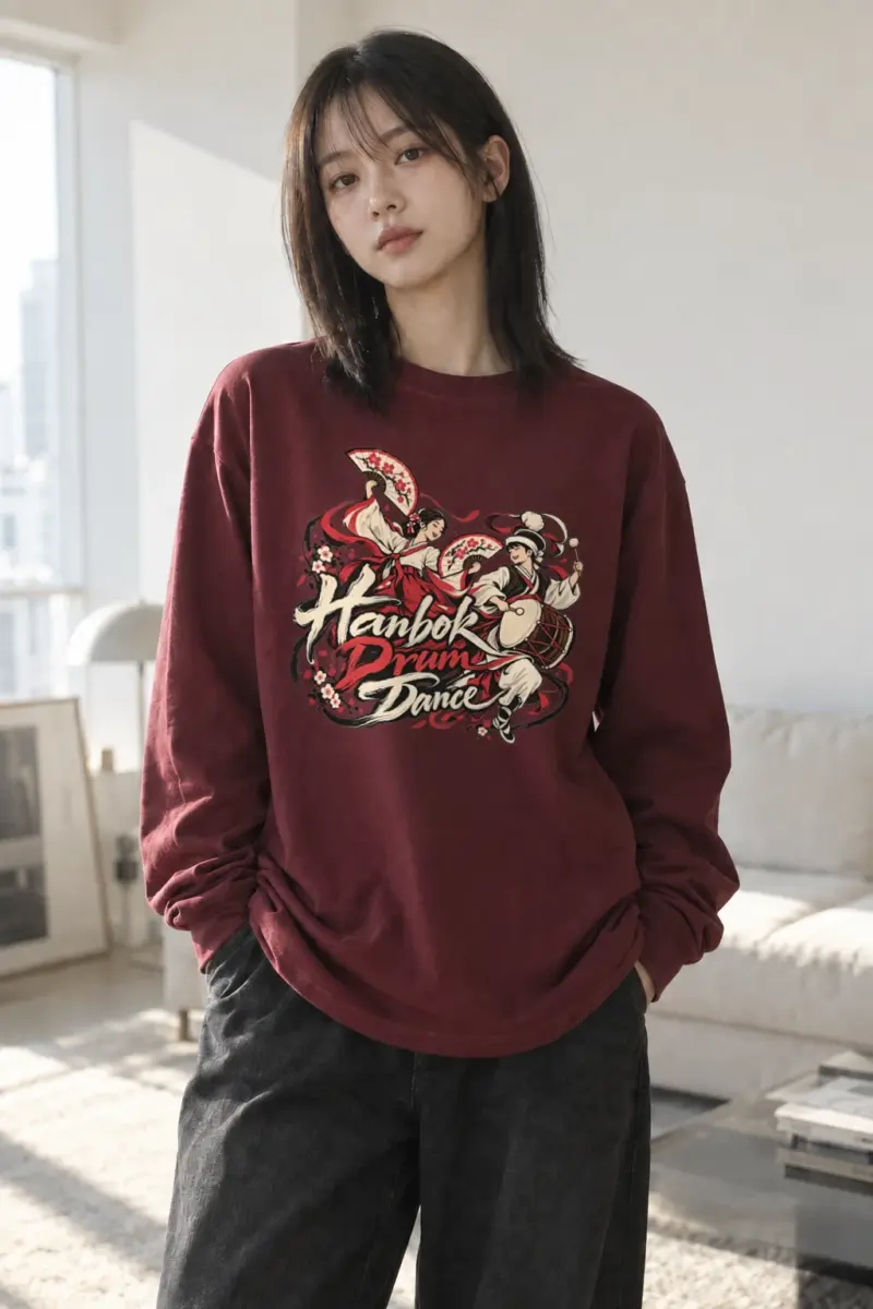 "Hanbok Drum Dance" Unisex Longsleeve T-shirt