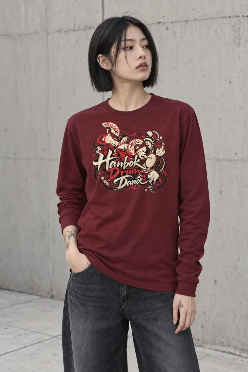 "Hanbok Drum Dance" Unisex Longsleeve T-shirt