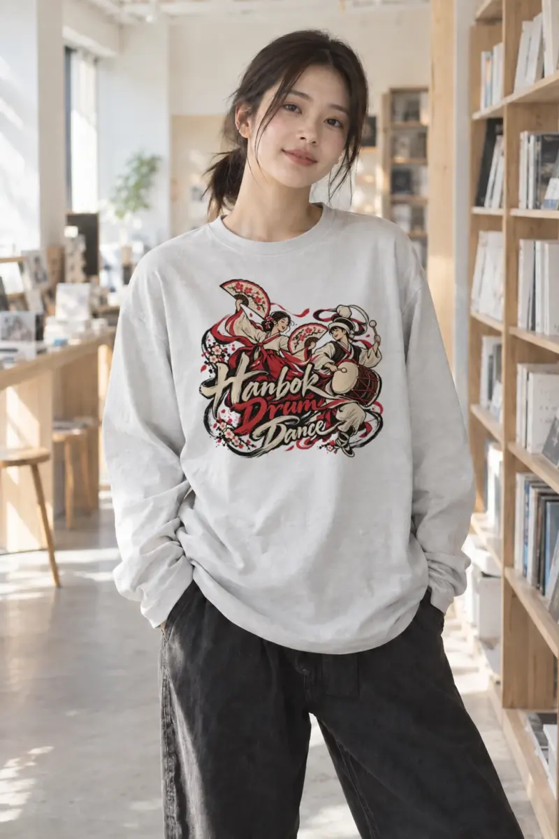 "Hanbok Drum Dance" Unisex Longsleeve T-shirt | Gildan 2400