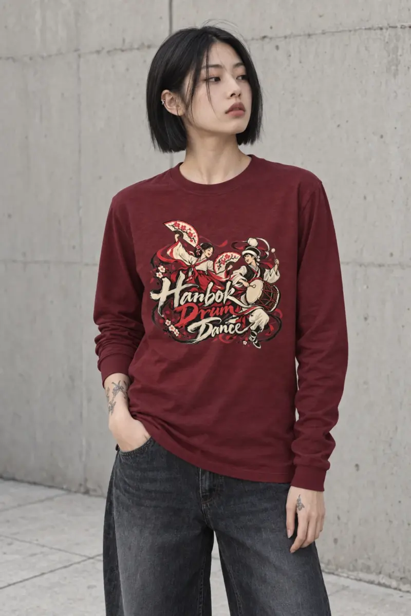"Hanbok Drum Dance" Unisex Longsleeve T-shirt