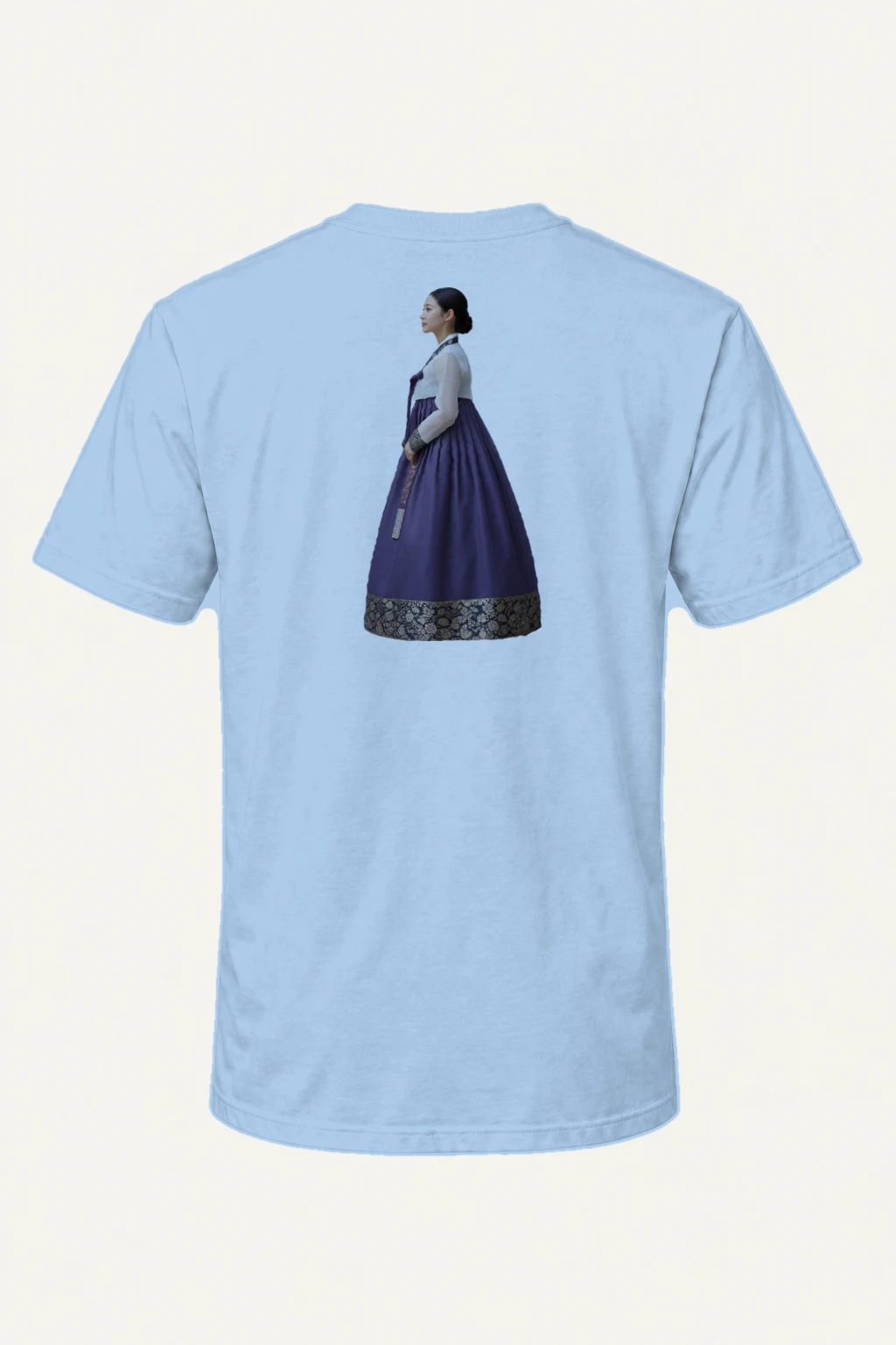 "Hanbok Floral Frame" Heavyweight Unisex Crewneck T-shirt | Gildan 5000