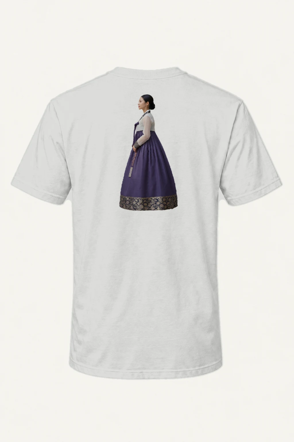 "Hanbok Floral Frame" Heavyweight Unisex Crewneck T-shirt | Gildan 5000