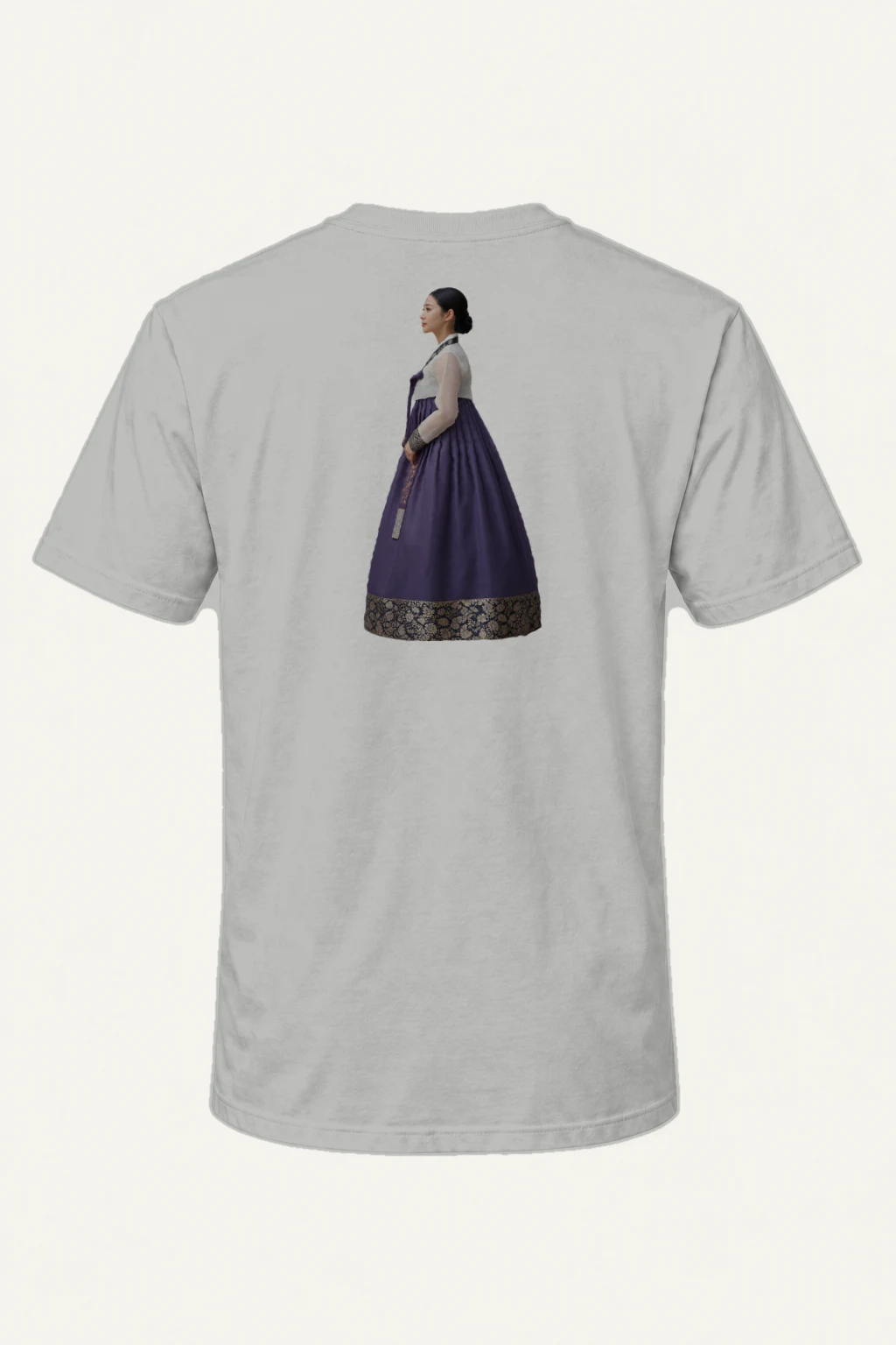"Hanbok Floral Frame" Heavyweight Unisex Crewneck T-shirt | Gildan 5000