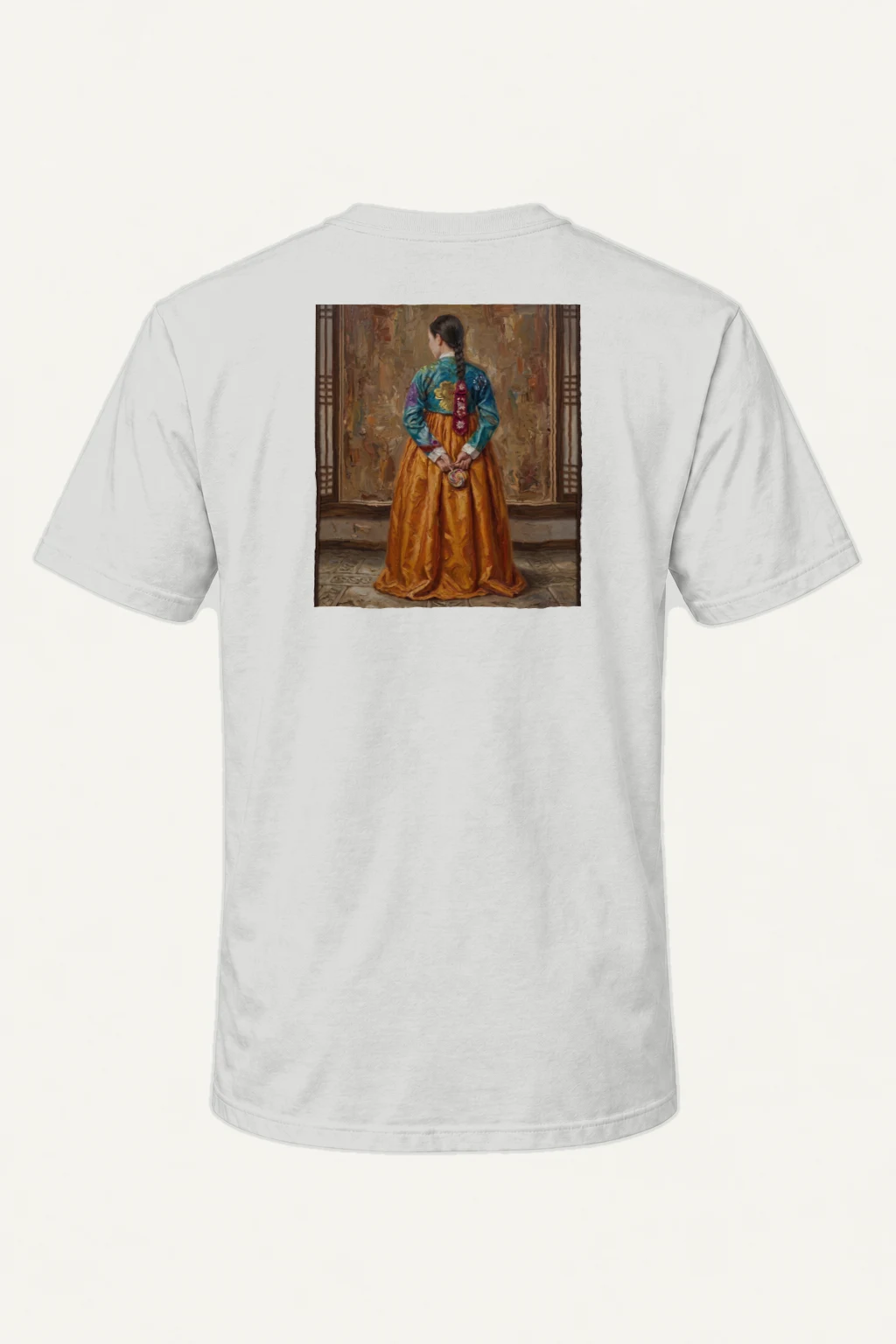 "Hanbok From Behind" Heavyweight Unisex Crewneck T-shirt | Gildan 5000