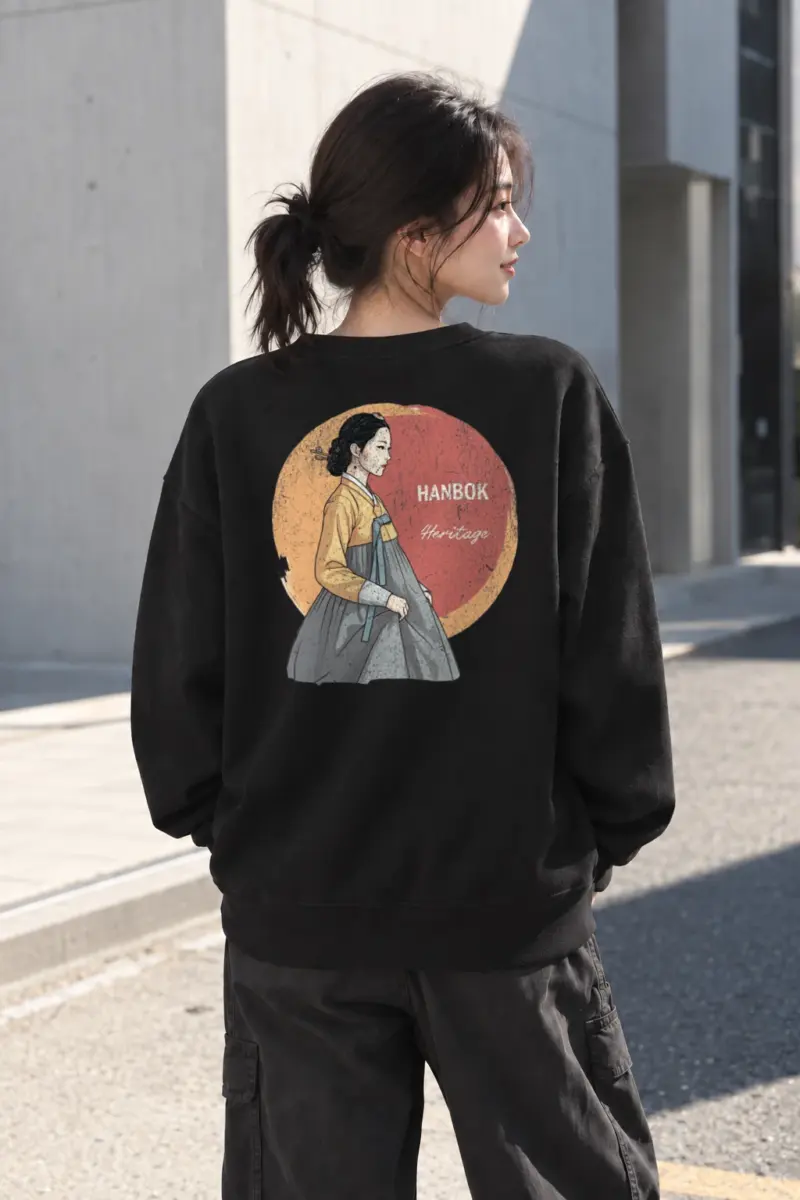 "Hanbok Heritage" Heavy Blend Unisex Crewneck Sweatshirt | Gildan 18000