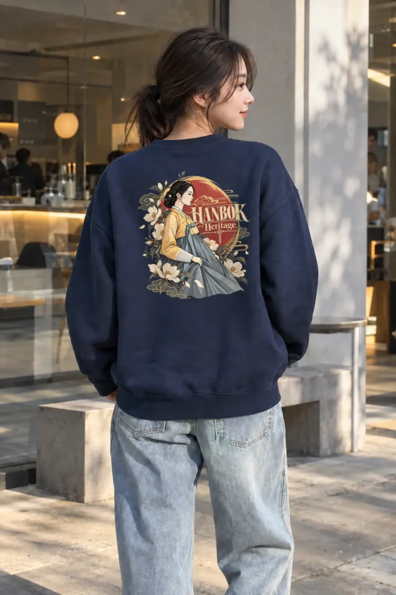 "Hanbok Heritage" Heavy Blend Unisex Crewneck Sweatshirt | Gildan 18000