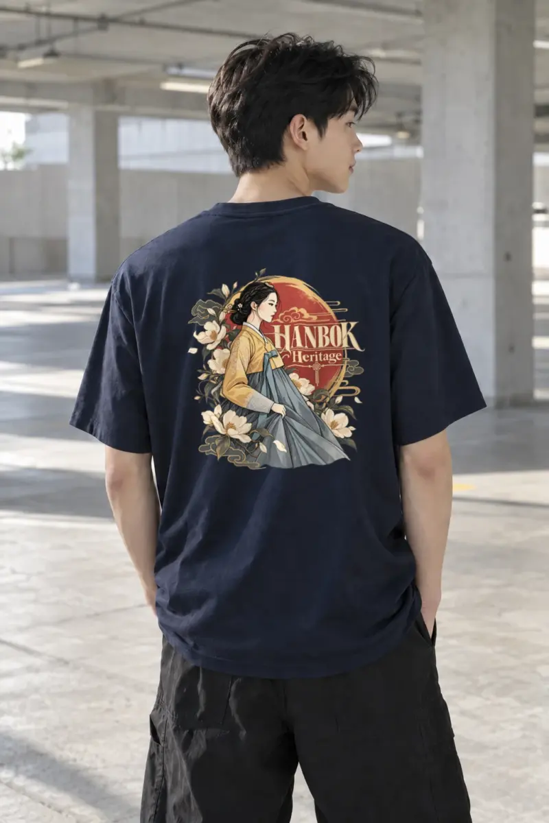 "Hanbok Heritage" Heavyweight Unisex Crewneck T-shirt | Gildan 5000