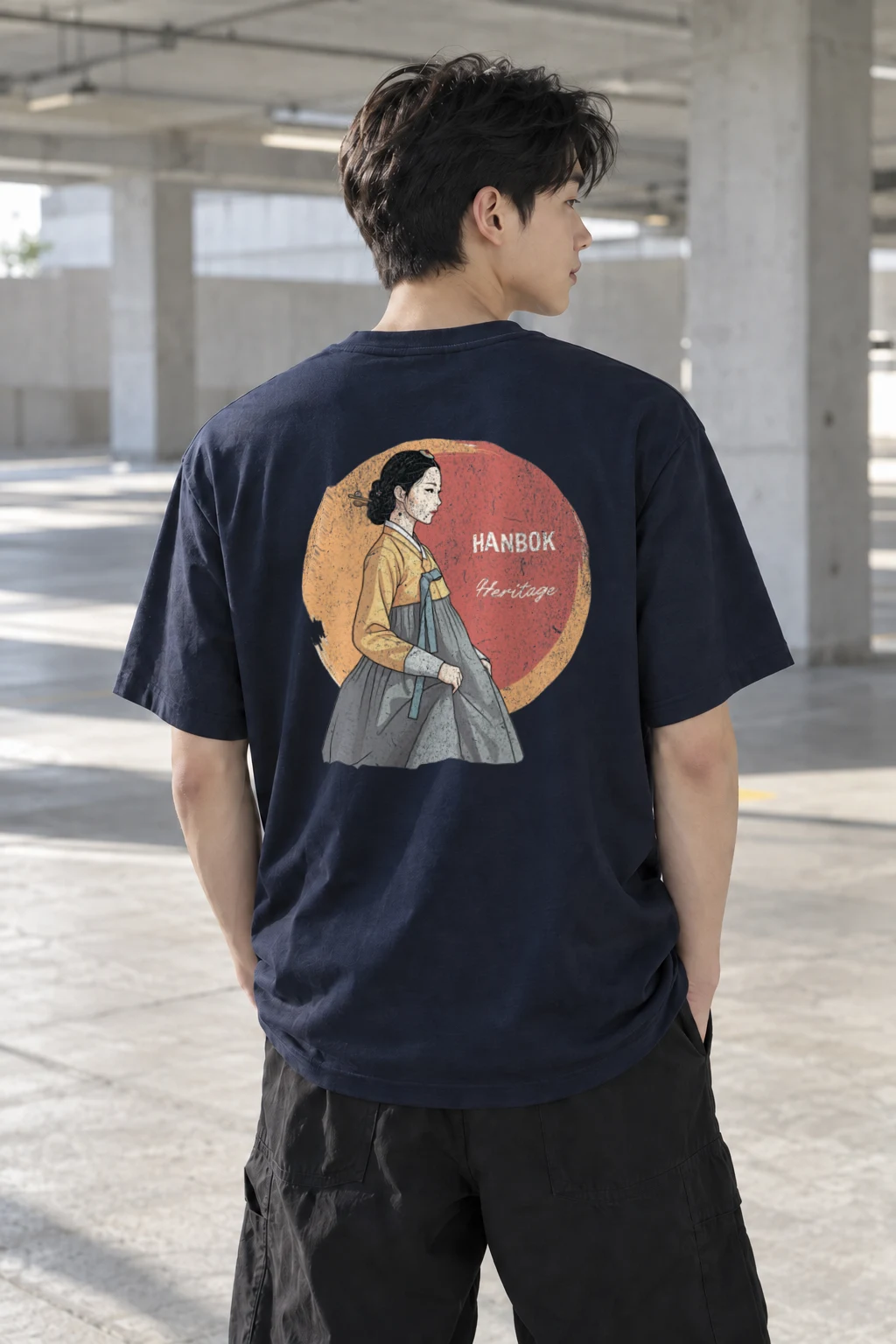 "Hanbok Heritage" Heavyweight Unisex Crewneck T-shirt | Gildan 5000