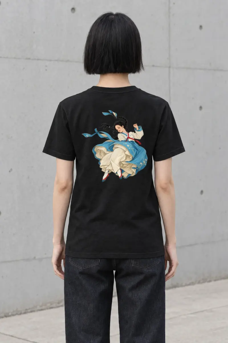 "Hanbok in Motion" Heavyweight Unisex Crewneck T-shirt | Gildan 5000