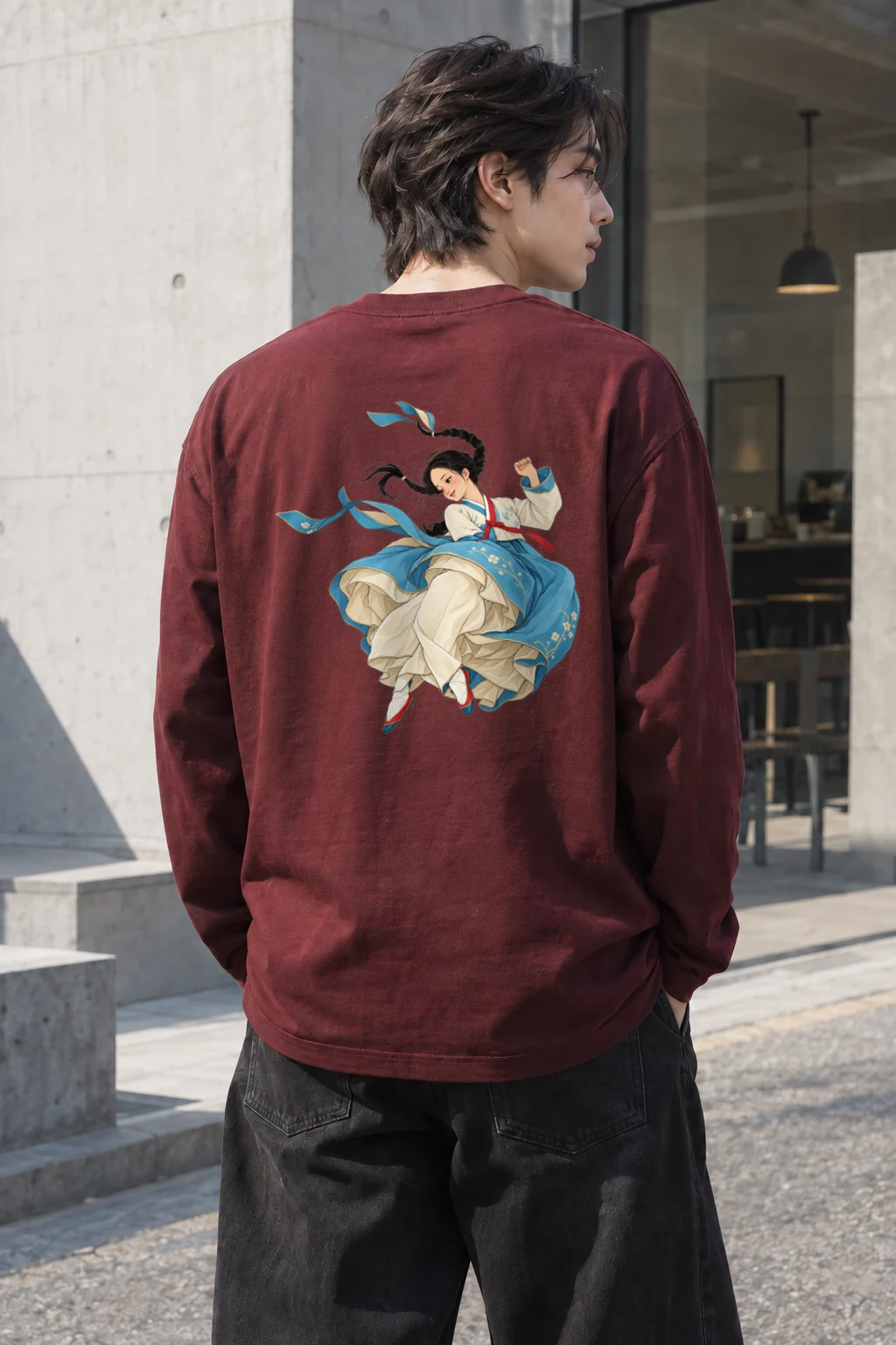 "Hanbok Motion" Unisex Longsleeve T-shirt | Gildan 2400