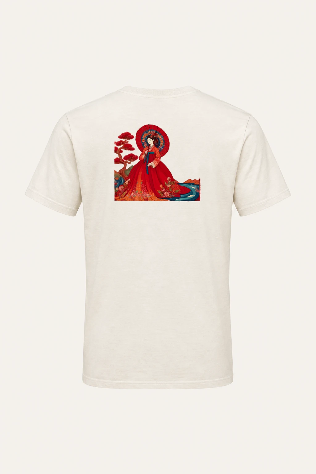 "Hanbok Parasol" Heavyweight Unisex Crewneck T-shirt | Gildan 5000