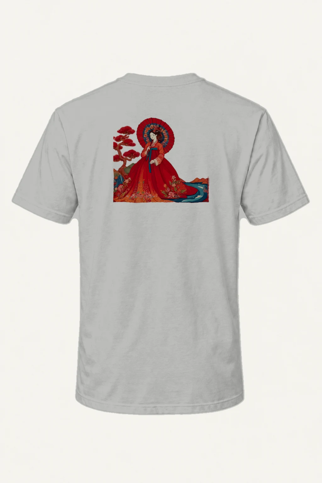"Hanbok Parasol" Heavyweight Unisex Crewneck T-shirt | Gildan 5000