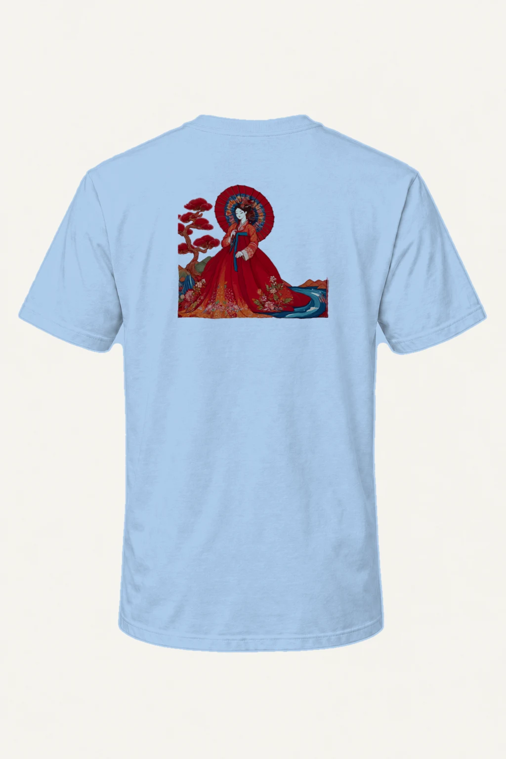 "Hanbok Parasol" Heavyweight Unisex Crewneck T-shirt | Gildan 5000