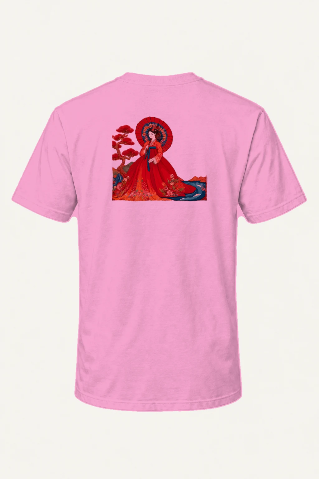 "Hanbok Parasol" Heavyweight Unisex Crewneck T-shirt | Gildan 5000