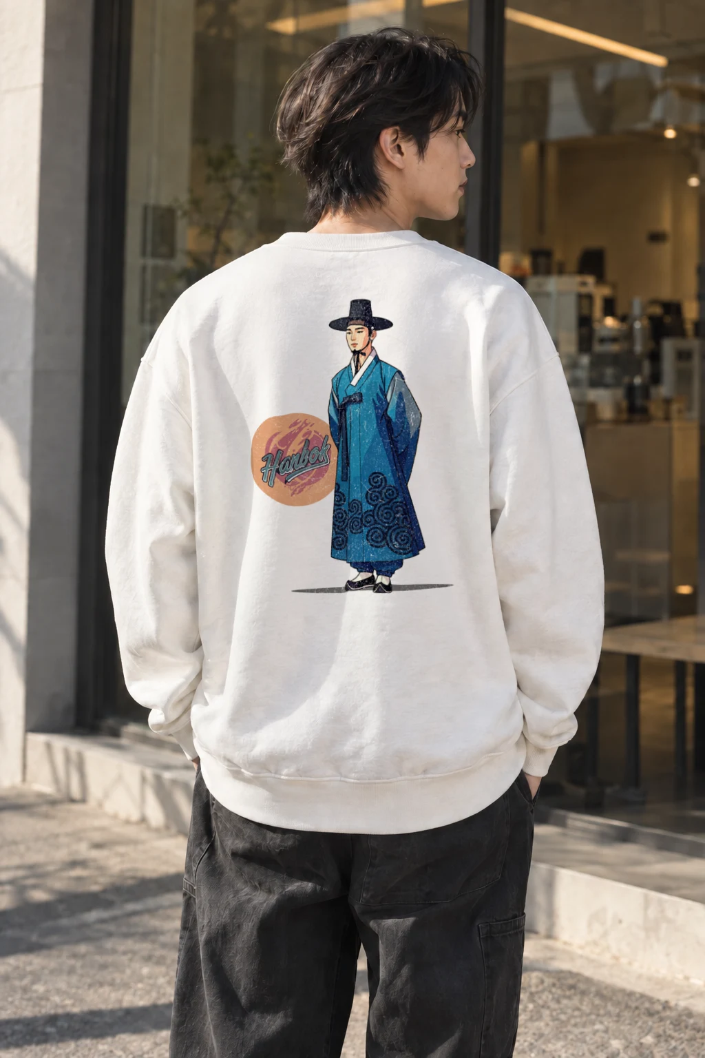 "Hanbok Portrait" Heavy Blend Unisex Crewneck Sweatshirt | Gildan 18000