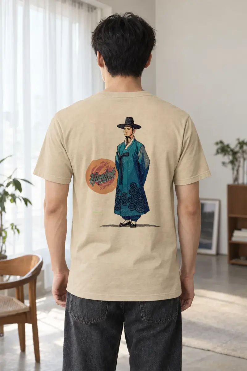 "Hanbok Portrait" Heavyweight Unisex Crewneck T-shirt | Gildan 5000