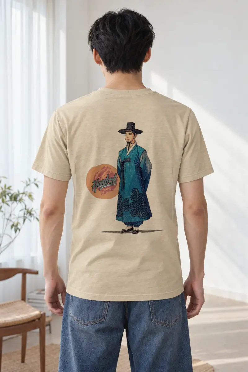 "Hanbok Portrait" Heavyweight Unisex Crewneck T-shirt