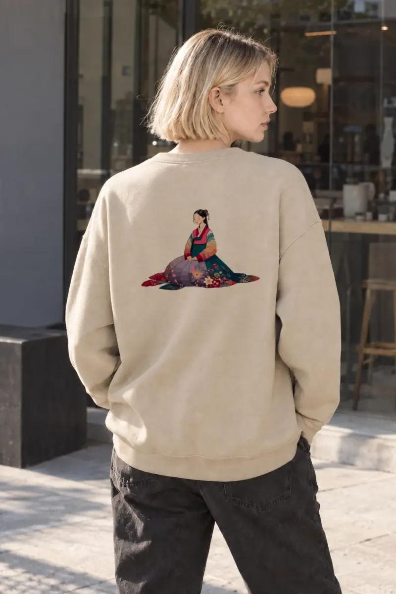 “Hanbok Reverie” Heavy Blend Unisex Crewneck Sweatshirt | Gildan 18000