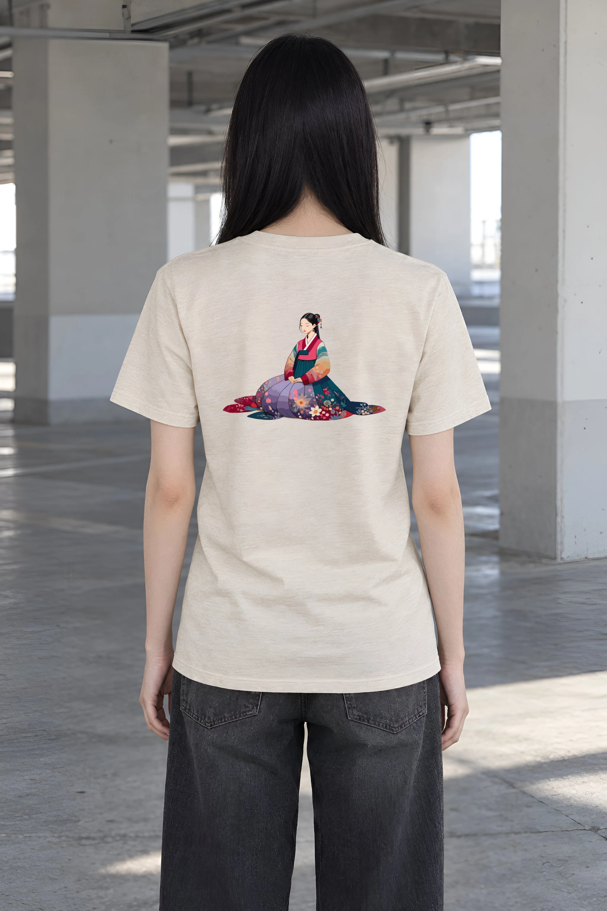 "Hanbok Reverie" Heavyweight Unisex Crewneck T-shirt