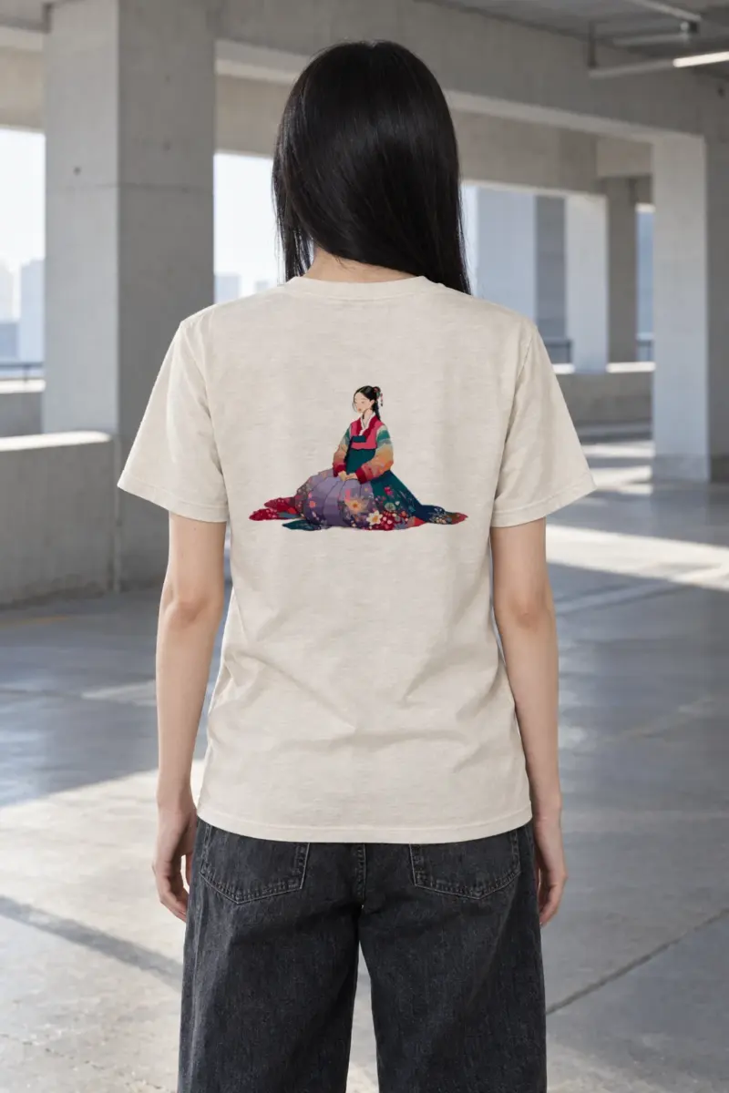 "Hanbok Reverie" Heavyweight Unisex Crewneck T-shirt | Gildan 5000