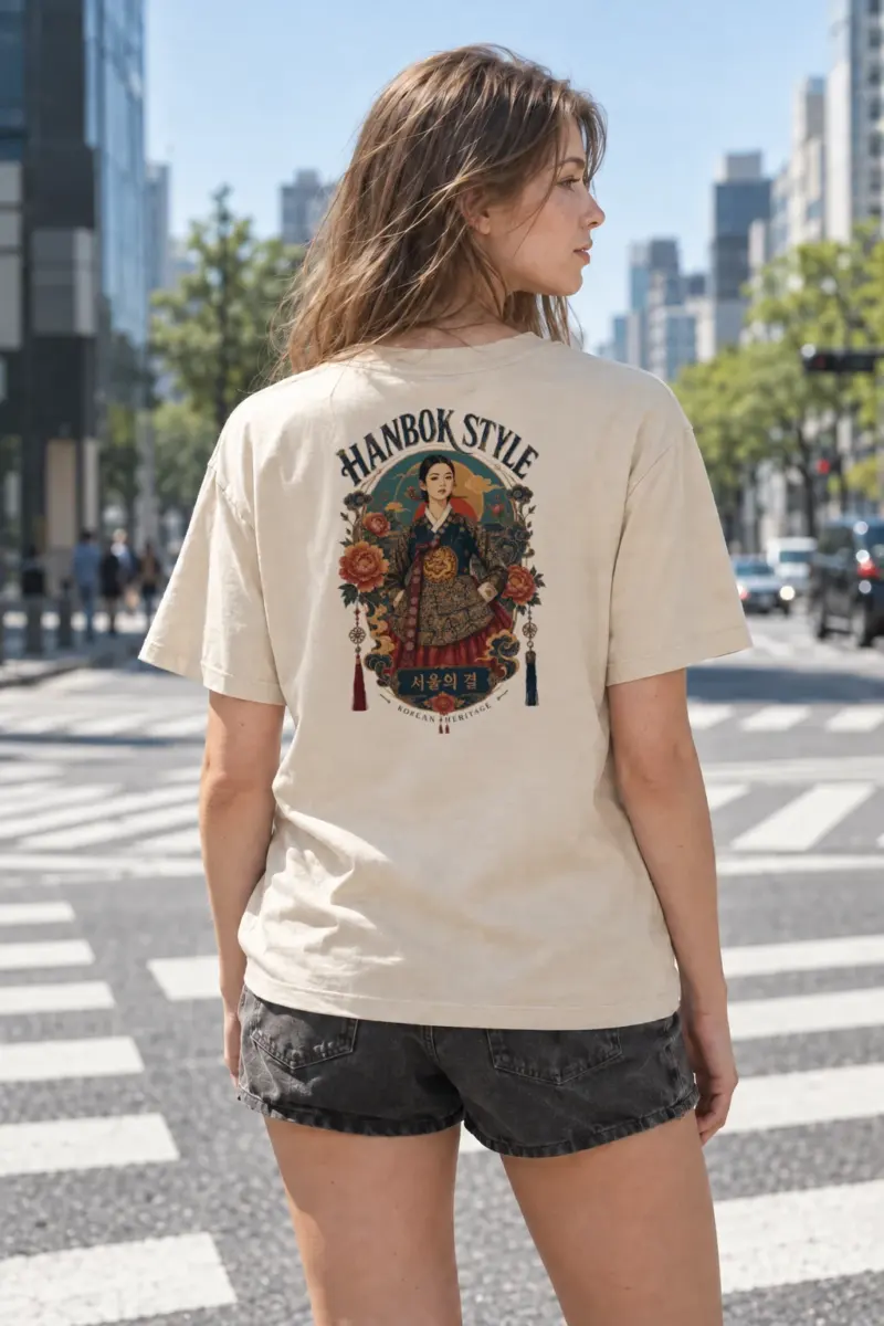 “Hanbok Style” Heavyweight Unisex Crewneck T-shirt | Gildan 5000