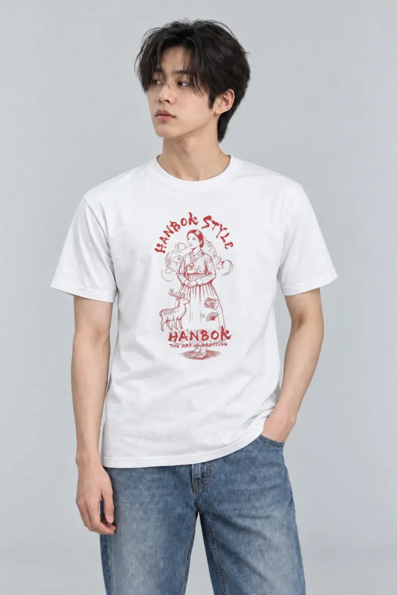 "Hanbok Style" Heavyweight Unisex Crewneck T-shirt
