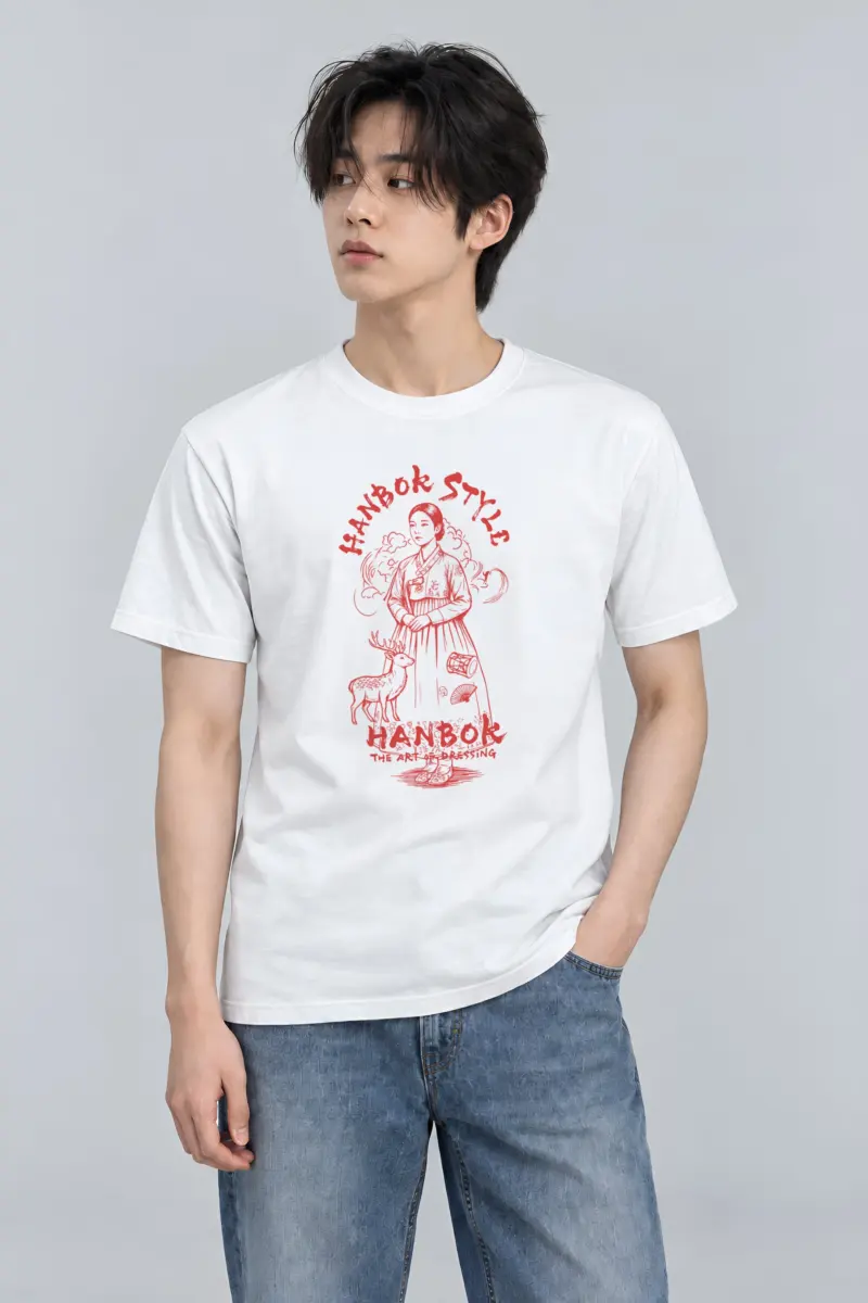"Hanbok Style" Heavyweight Unisex Crewneck T-shirt