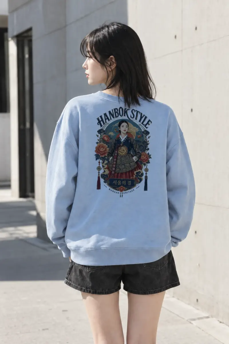 "Hanbok Style Heritage" Heavy Blend Unisex Crewneck Sweatshirt | Gildan 18000