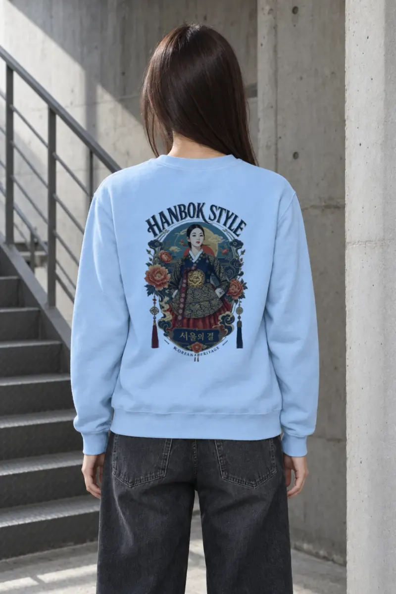 "Hanbok Style Heritage" Heavy Blend Unisex Crewneck Sweatshirt
