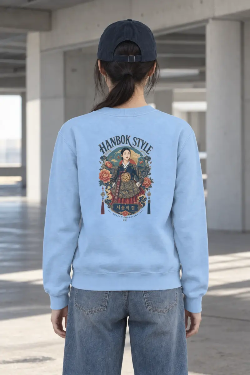 "Hanbok Style Heritage" Heavy Blend Unisex Crewneck Sweatshirt