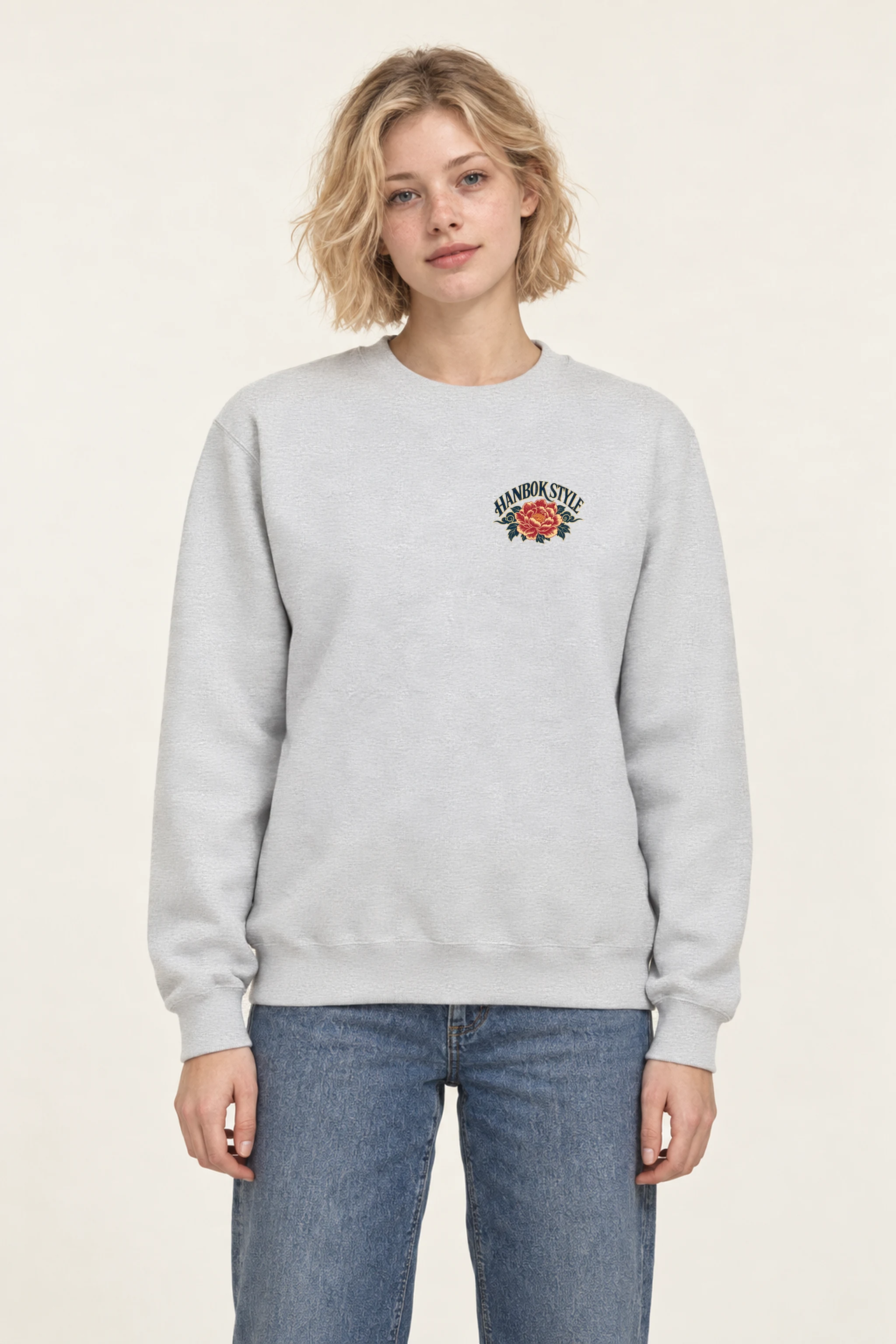 "Hanbok Style Heritage" Unisex Crewneck Sweatshirt
