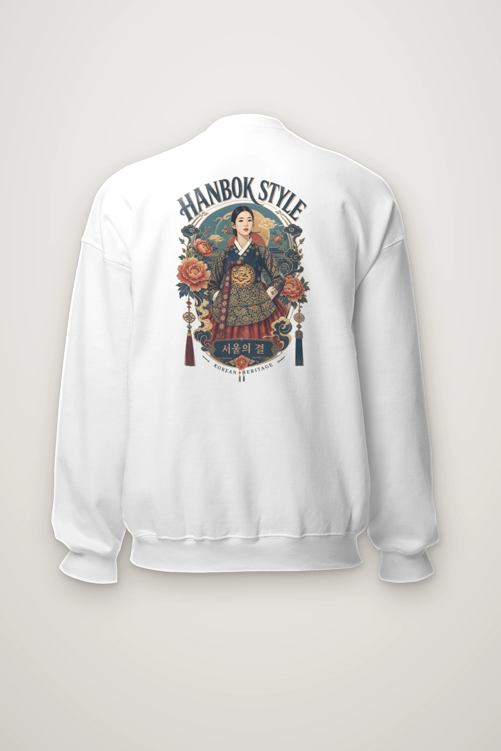 "Hanbok Style Heritage" Heavy Blend Unisex Crewneck Sweatshirt