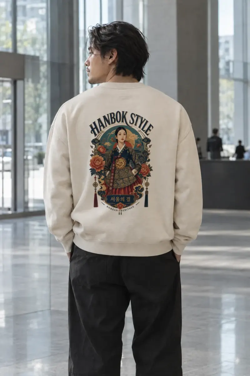 "Hanbok Style" Unisex Sponge Fleece Crewneck Sweatshirt | Bella + Canvas 3901