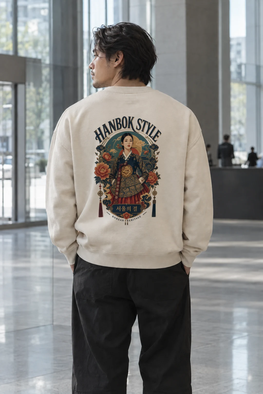 "Hanbok Style" Unisex Sponge Fleece Crewneck Sweatshirt | Bella + Canvas 3901