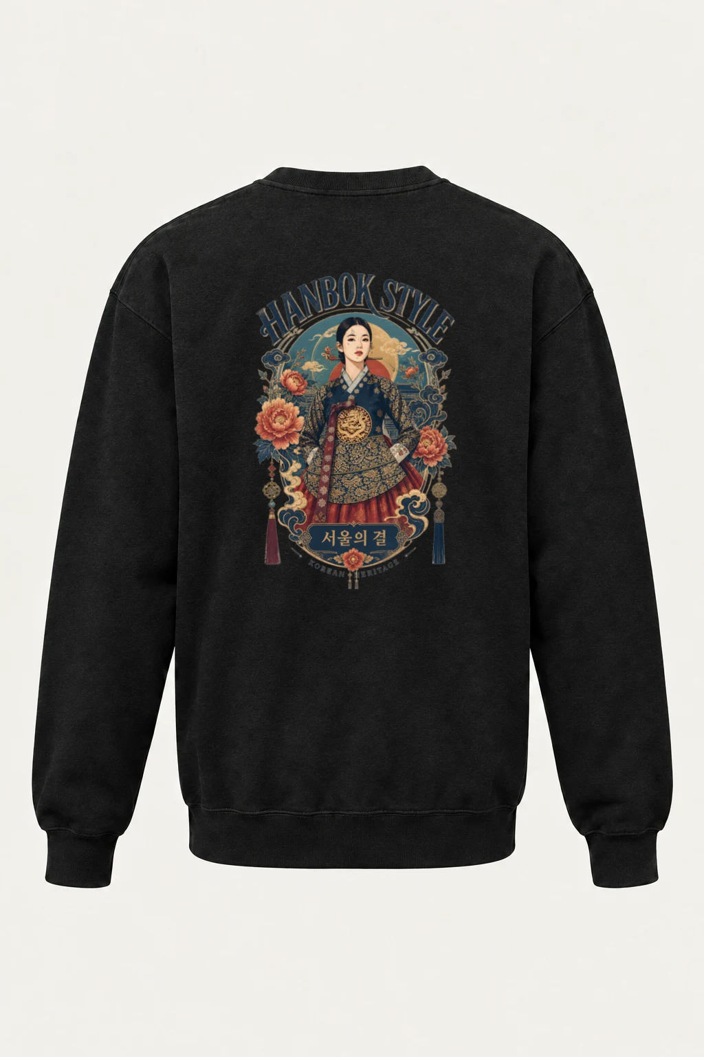 "Hanbok Style" Unisex Sponge Fleece Crewneck Sweatshirt | Bella + Canvas 3901