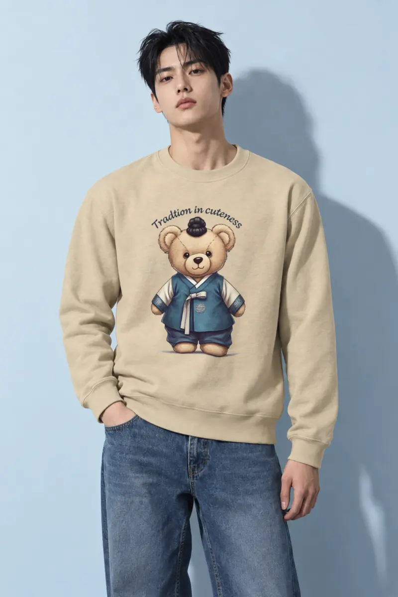 "Hanbok Teddy Bear" Heavy Blend Unisex Crewneck Sweatshirt