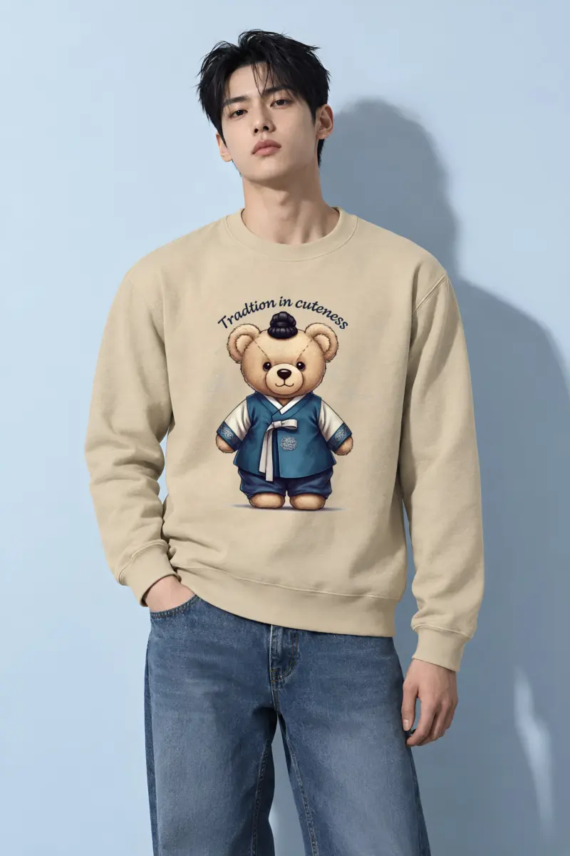 "Hanbok Teddy Bear" Heavy Blend Unisex Crewneck Sweatshirt