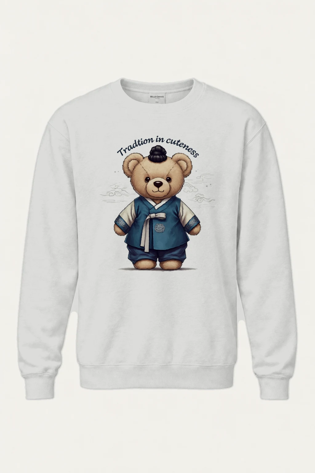 "Hanbok Teddy Bear" Heavy Blend Unisex Crewneck Sweatshirt | Gildan 18000