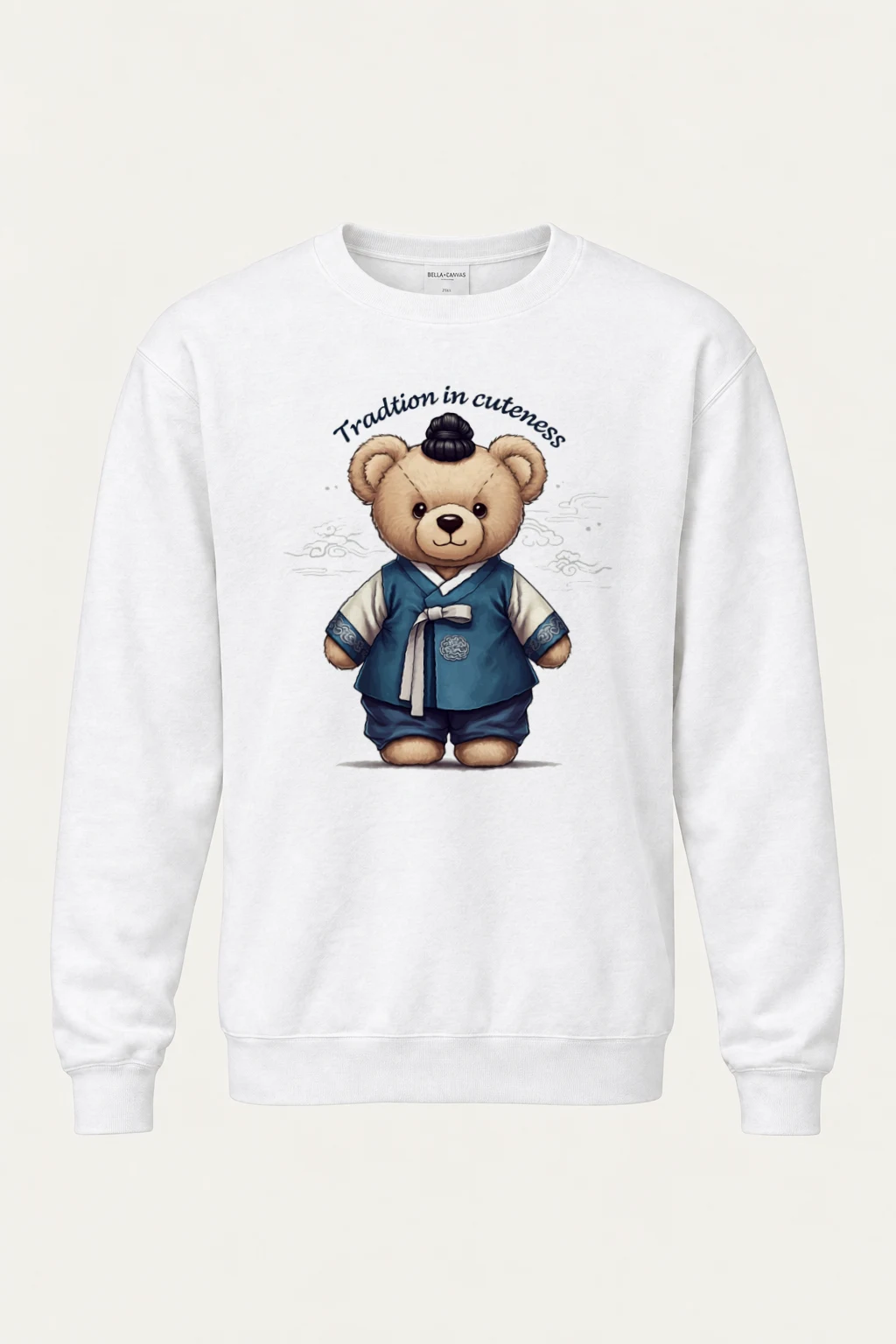"Hanbok Teddy Bear" Heavy Blend Unisex Crewneck Sweatshirt | Gildan 18000