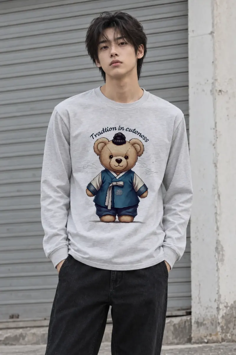 "Hanbok Teddy Bear" Unisex Longsleeve T-shirt | Gildan 2400