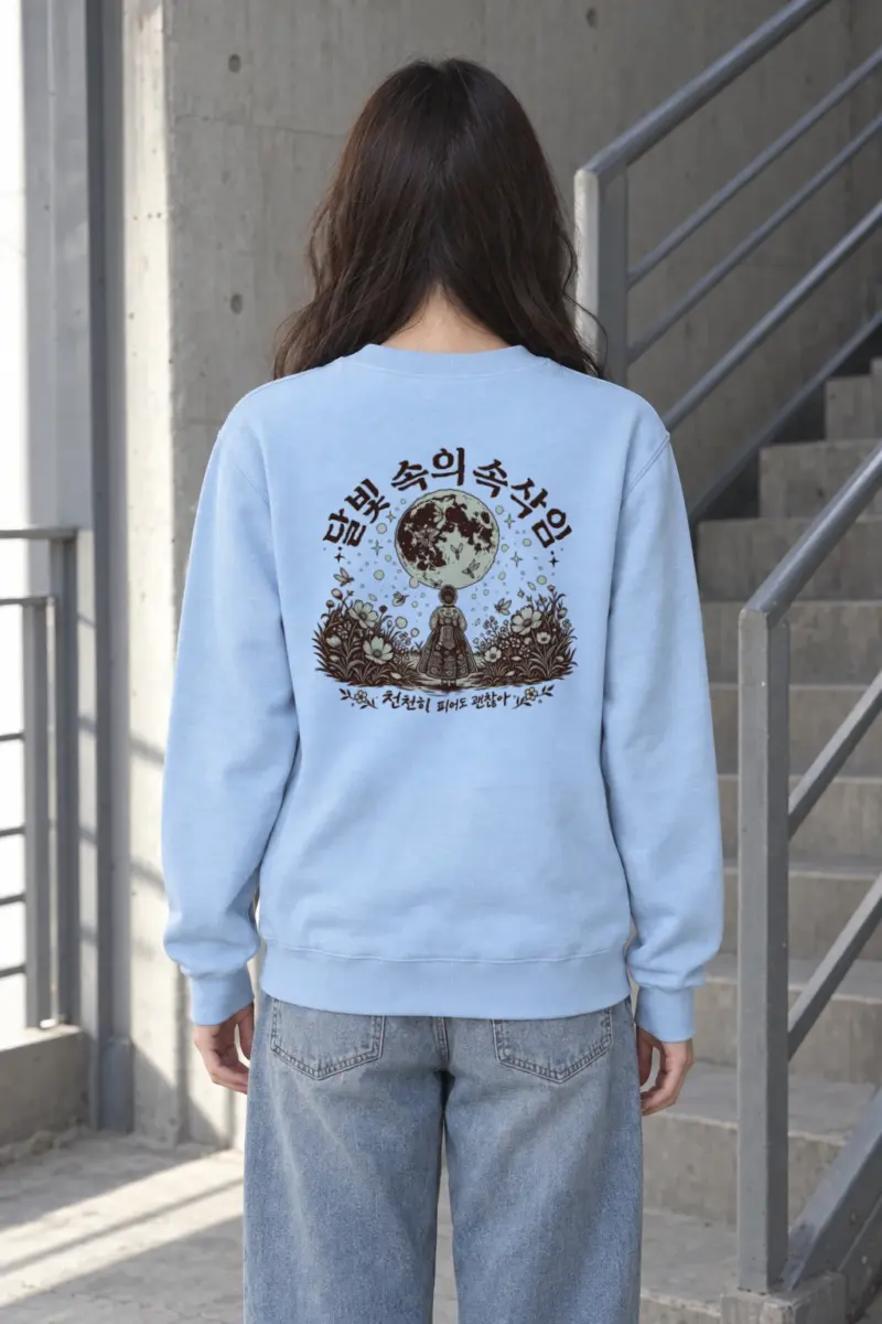 "Hanbok Under Moon" Heavy Blend Unisex Crewneck Sweatshirt