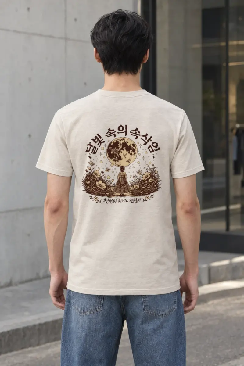 "Hanbok Under Moon" Heavyweight Unisex Crewneck T-shirt