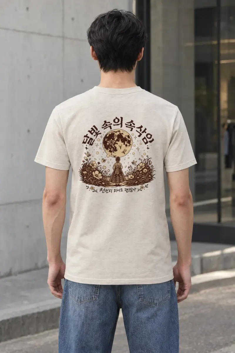 "Hanbok Under Moon" Heavyweight Unisex Crewneck T-shirt