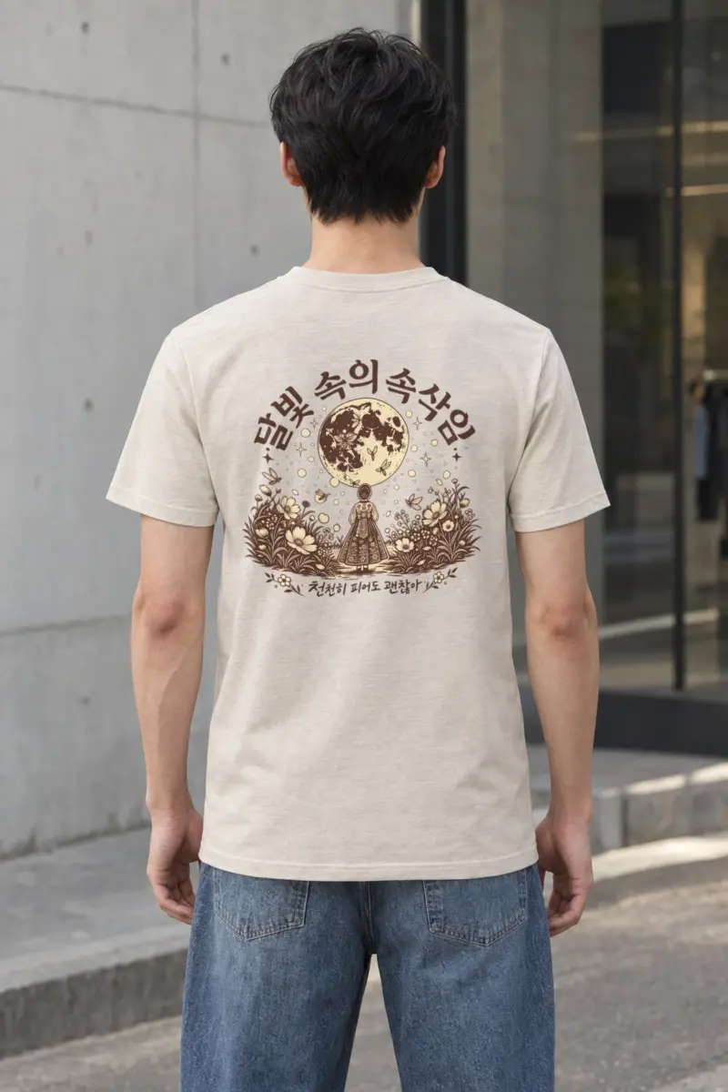 "Hanbok Under Moon" Heavyweight Unisex Crewneck T-shirt