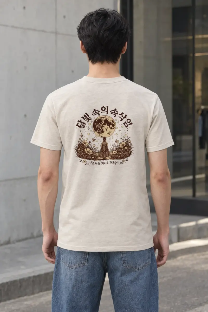 "Hanbok Under Moon" Heavyweight Unisex Crewneck T-shirt