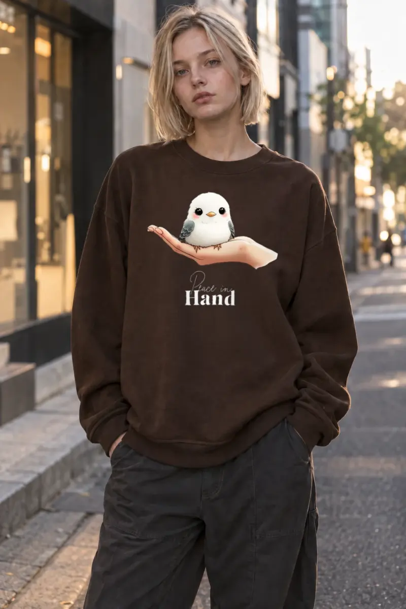 “Hand And Bird” Heavy Blend Unisex Crewneck Sweatshirt | Gildan 18000
