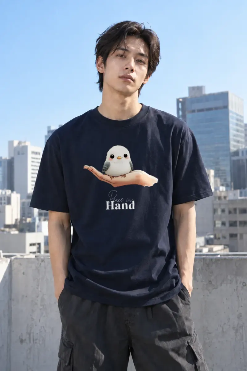 “Hand Bird” Heavyweight Unisex Crewneck T-shirt | Gildan 5000