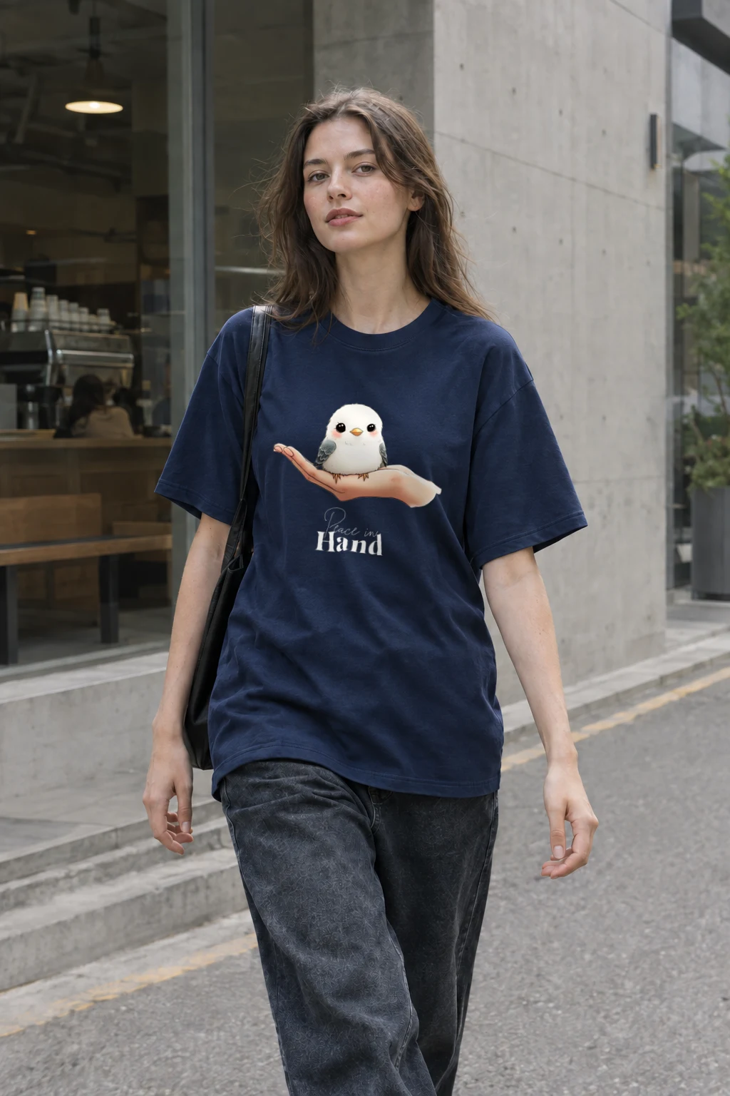 "Hand Bird" Heavyweight Unisex Crewneck T-shirt | Gildan 5000